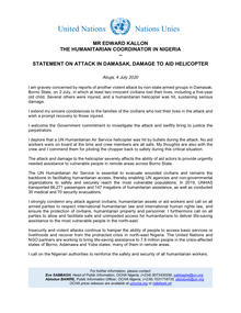 Preview of NIGERIA -UN HUMANITARIAN COORDINATOR - STATEMENT ON LOSS OF CIVILIAN LIVES DAMAGE TO AID HELICOPTER _ 04072020.pdf