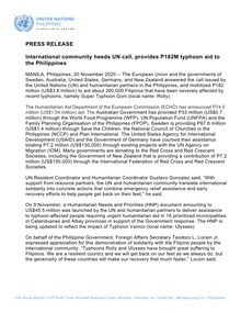 Preview of FINAL Press Release_Intl community heeds UN call, provides P182M typhoon aid to the Philippines.pdf